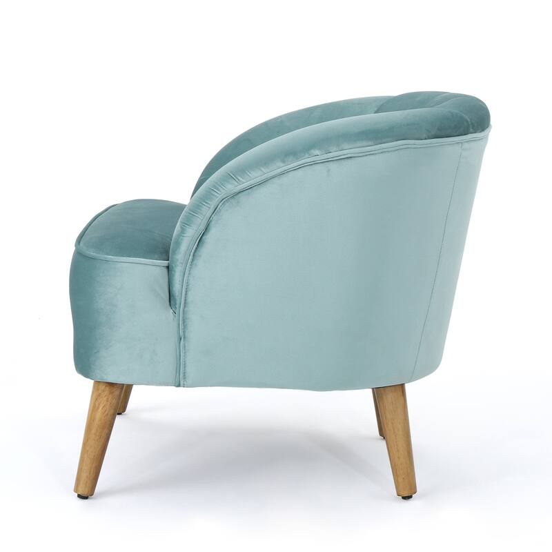 Modern 27.5" Upholstered Club Chair with Rubber Wood Legs for Living Room