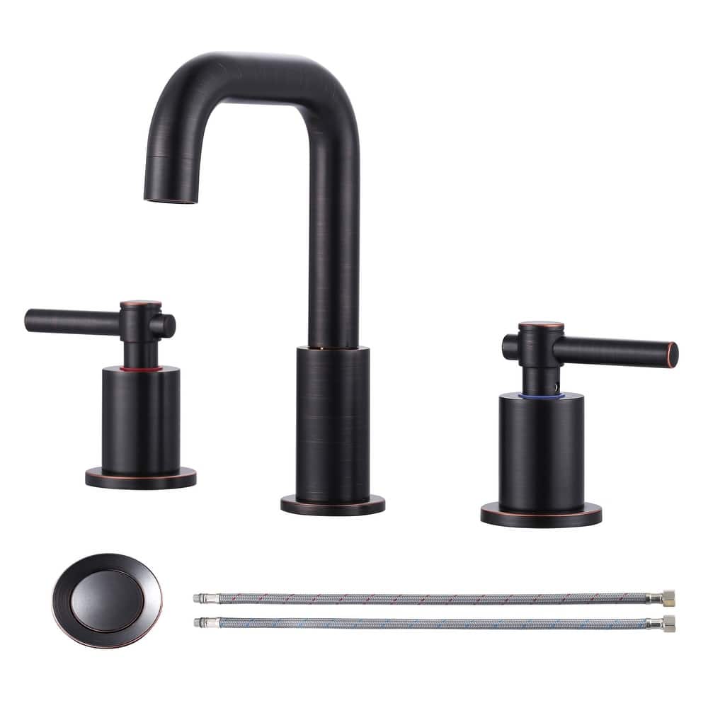 WOWOW 8 in. Widespread Double Handle Bathroom Faucet
