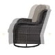 preview thumbnail 94 of 110, Pocassy 3-Piece Outdoor Swivel Bistro Set, Wicker Rocking Chairs