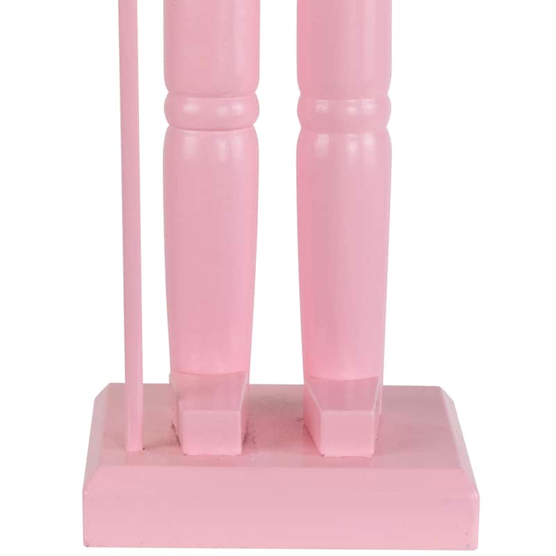 Nutcracker King with Scepter and Crown Standing Christmas Figure - 15" - Pink