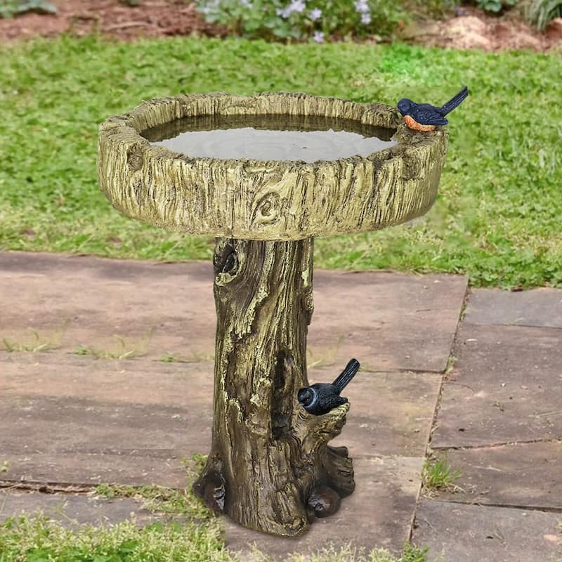Outdoor Garden Bird Bath 24.4 Inch High Weather Resistant Birdbath