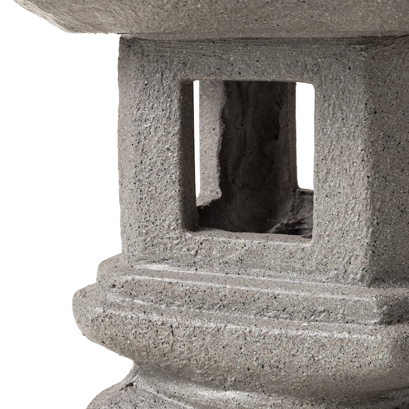 Glitzhome MGO Faux Concrete Pagoda Garden Statue Indoor and Outdoor Decoration