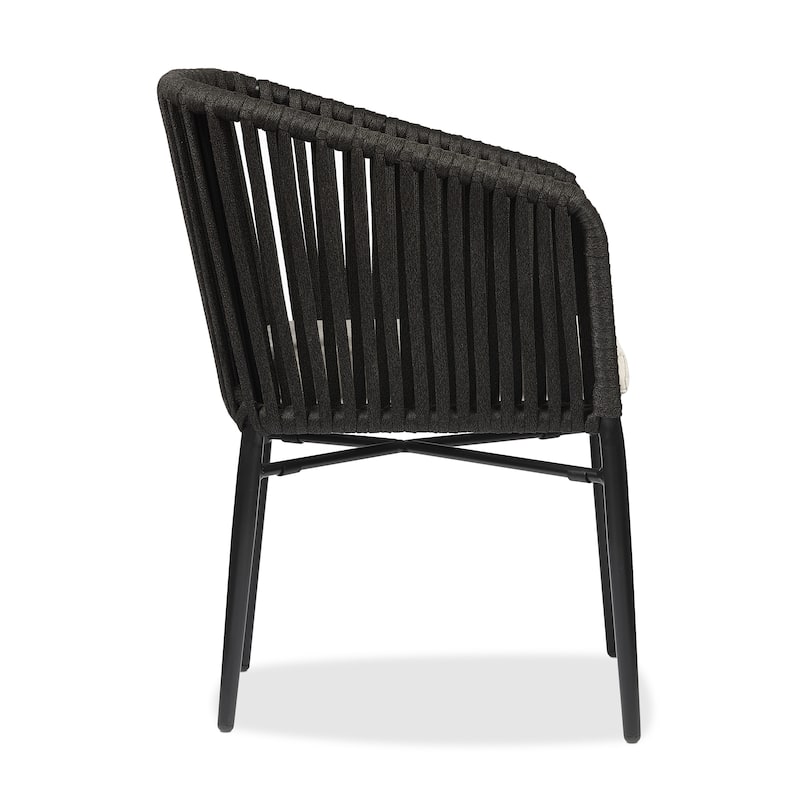 Bohdi Outdoor Chair Set in Black with Sunbrella Cushions by Real Flame