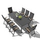 preview thumbnail 29 of 41, 9/11/13-Piece Outdoor Patio Dining Set All-Weather Aluminum Dining Table with Umbrella Hole and Adjustable Folding Chairs
