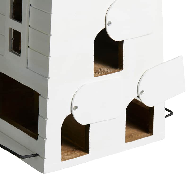 Glitzhome 14.25"H Functional and Decorative Solid Wood Garden Birdhouse - 8.50''L X 5.75''W X 14.25''H