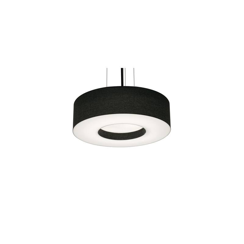 AFX Montclair 12'' Medium Base Pendant - Black Finish - Black Shade - Black, White