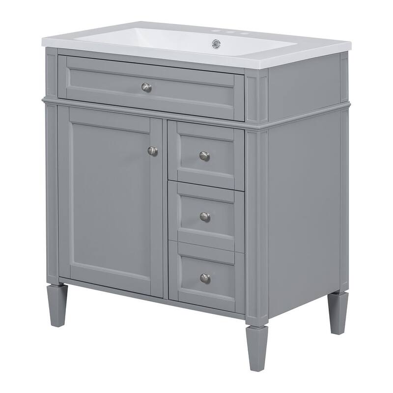30'' Bathroom Vanity with Top Sink Set, Sink Bathroom Vanity