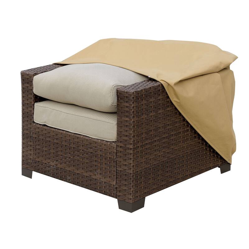 Fabric Dust Cover for Outdoor Chairs, Medium, Light Brown