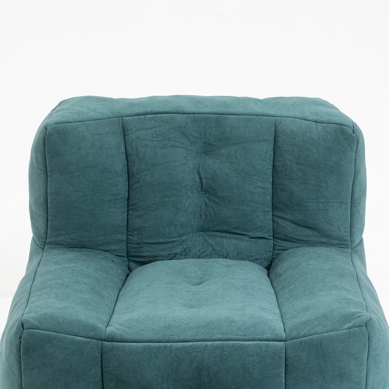 Velvet Bean Bag Chair with Ottoman