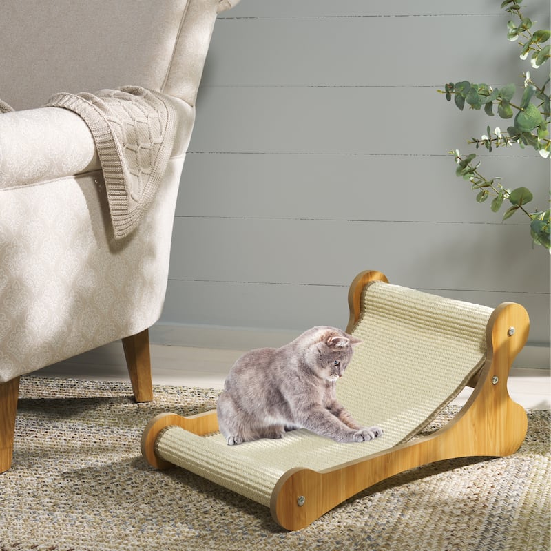 SAFAVIEH Home Natural/Ivory 15"W x 23"L x 11"H Sisal Cat Scratch Lounger - 15"W x 23"L x 11"H