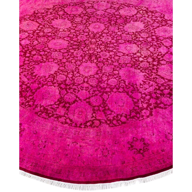 Fine Vibrance One-of-a-Kind Hand-Knotted Area Rug - Pink, 8' 1" x 8' 1" - 8' 1" x 8' 1"