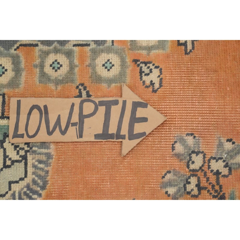 Hand Knotted Oriental 100% Wool Carpet Traditional Floral Oranges & Rust Tabriz Area Rug - 10' 3'' X 7' 0''