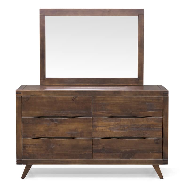 Steve Silver Panola Distressed Cocoa Dresser and Mirror