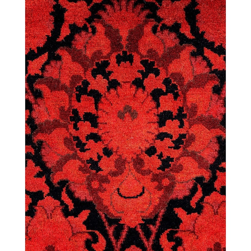 Fine Vibrance, One-of-a-Kind Hand-Knotted Area Rug - Orange, 6' 1" x 6' 1" - 6' 1" x 6' 1"