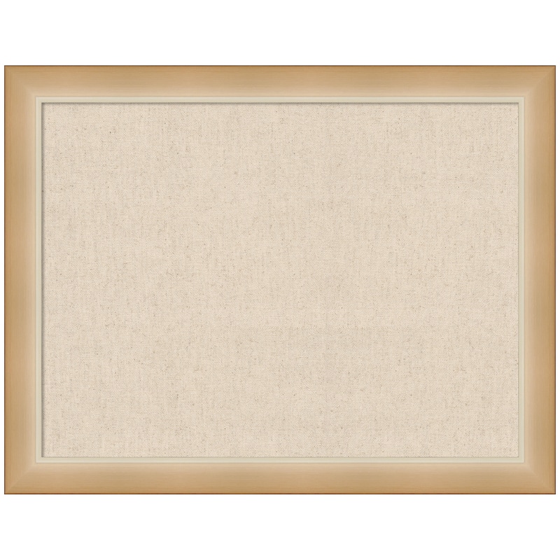 Kate and Laurel Pinboard Neutral Linen - 27x21 - Eva Ombre Gold Narrow