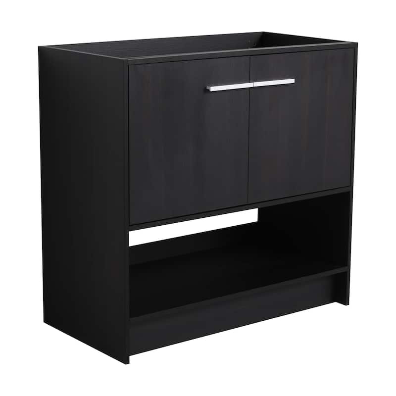 36" Bathroom Vanity, 2 Doors, Freestanding Bathroom Cabinet Vanity, Plywood (Excluding Sink)