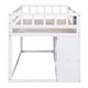 preview thumbnail 11 of 49, Stylish & Simple Twin Size Low Loft Bed with Rolling Desk, Shelf and Drawers, Solid Construction & Versatility galore, White