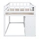 preview thumbnail 10 of 46, Twin Size Low Loft Bed with Rolling Desk, Shelves, and Drawers - Space Saving Design