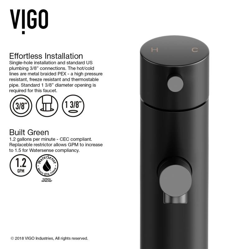 VIGO Noma Single Hole Bathroom Faucet