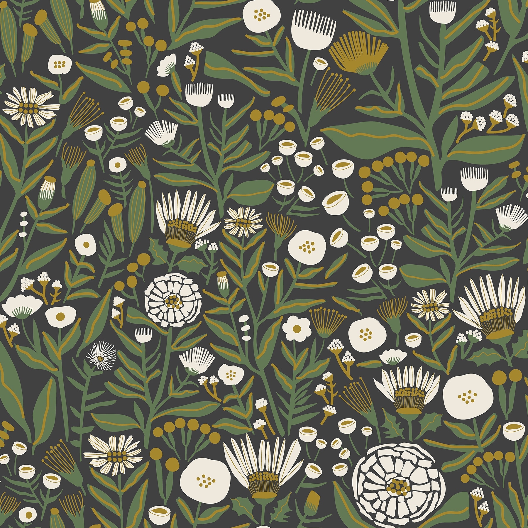 Leah Duncan Black Marigold Forest Peel & Stick Wallpaper