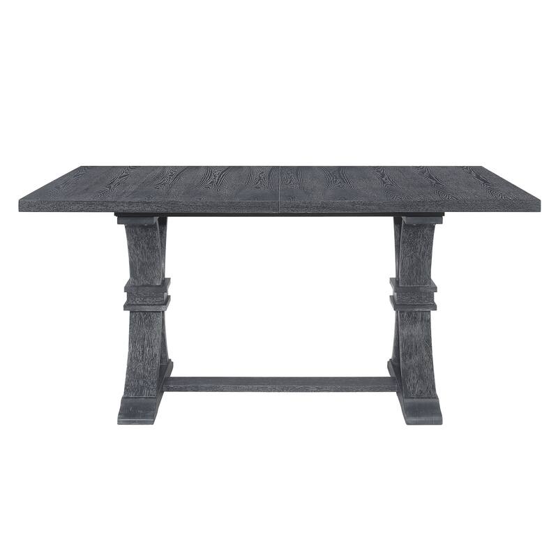 Christopher Knight Home - Rustic Extendable Dining Table with Rubberwood X-Frame Base and Extension Leaf