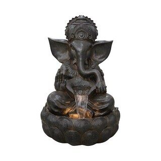 35In Ganesha Sculptural Outdoor Fountain With Ww LEDs