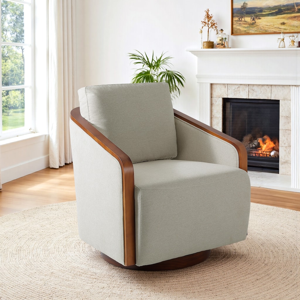 Modern Upholstered Swivel Accent Chair