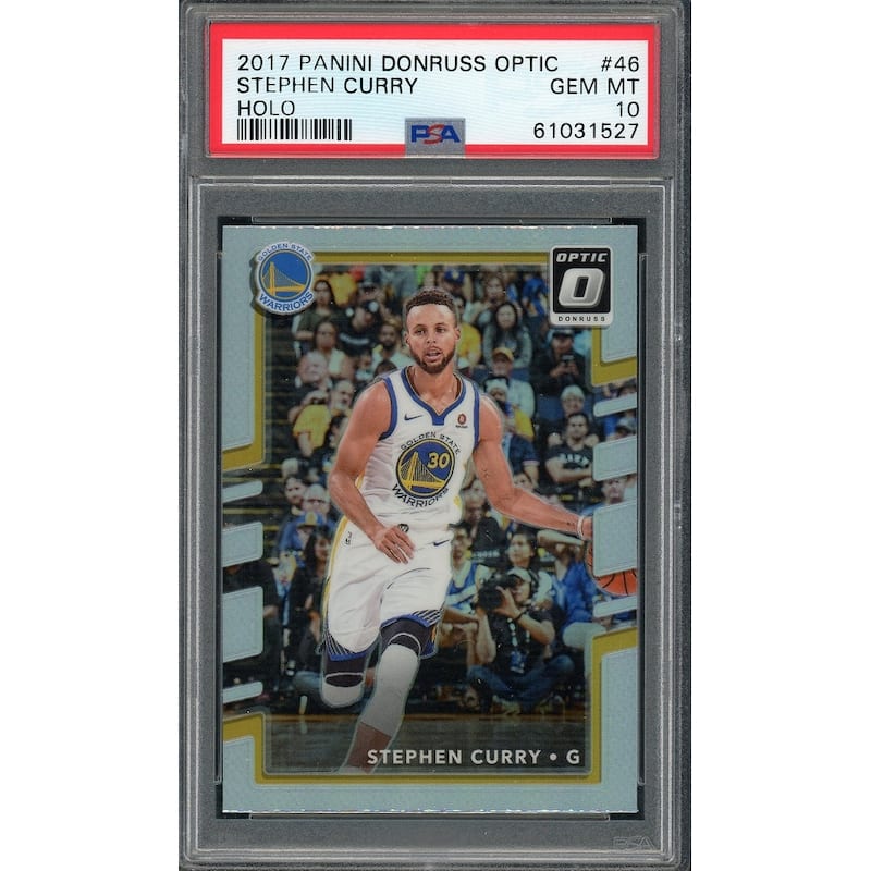 Stephen Curry 2017 Panini Donruss Optic Holo Basketball Card #46 Graded PSA 10 - 8'6" x 11'6"