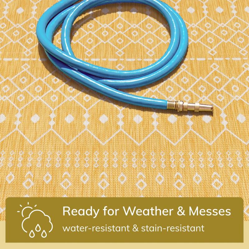 Well Woven Medusa Nord Nordic Lattice Indoor Outdoor Area Rug