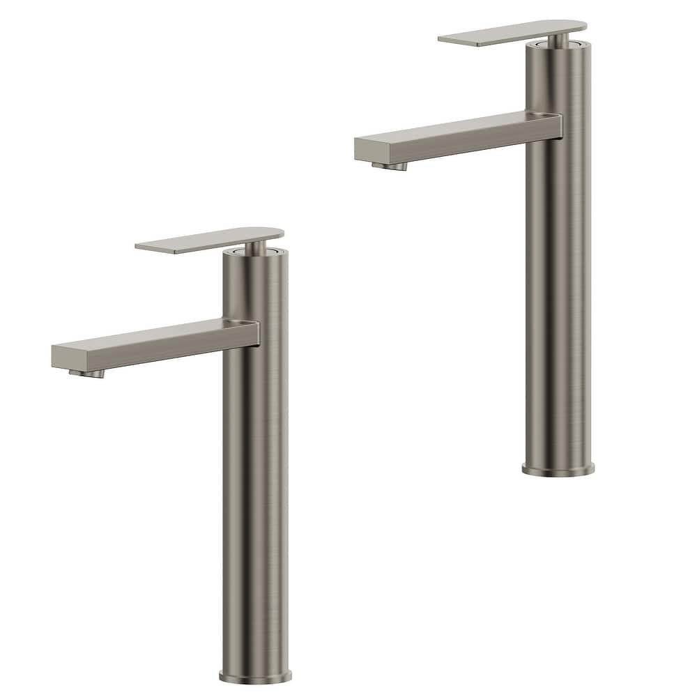 GRANDJOY 2-Pack High-Arc Bathroom Vanity Faucet, Single Hole Installation