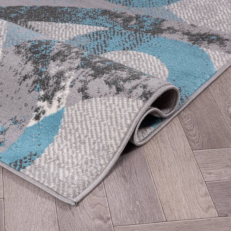 World Rug Gallery Distressed Modern Circles Area Rug