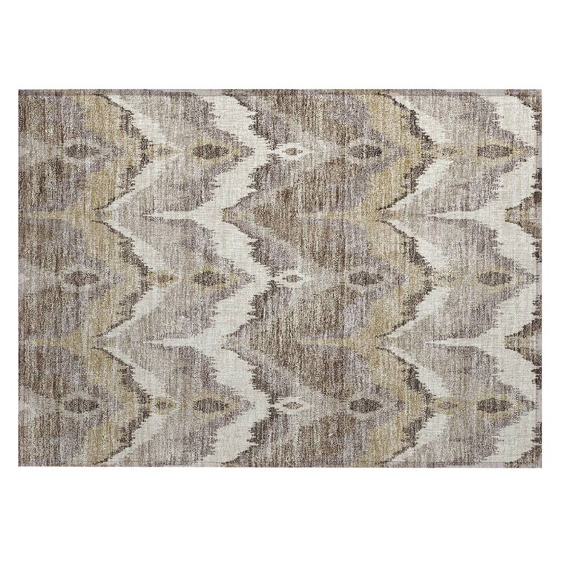 Machine Washable Indoor/ Outdoor Chantille Boho Ikat Rug