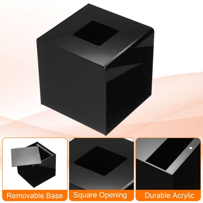 Tissue Box Cover with Base Square Tissue Box Holder for Home Office