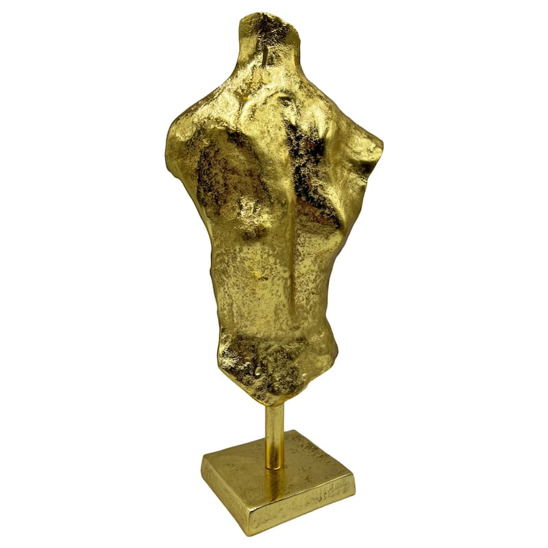 16 Inch Tall Decorative Handmade Aluminum Abstract Body Sculpture - 8 x 4 x 16 in