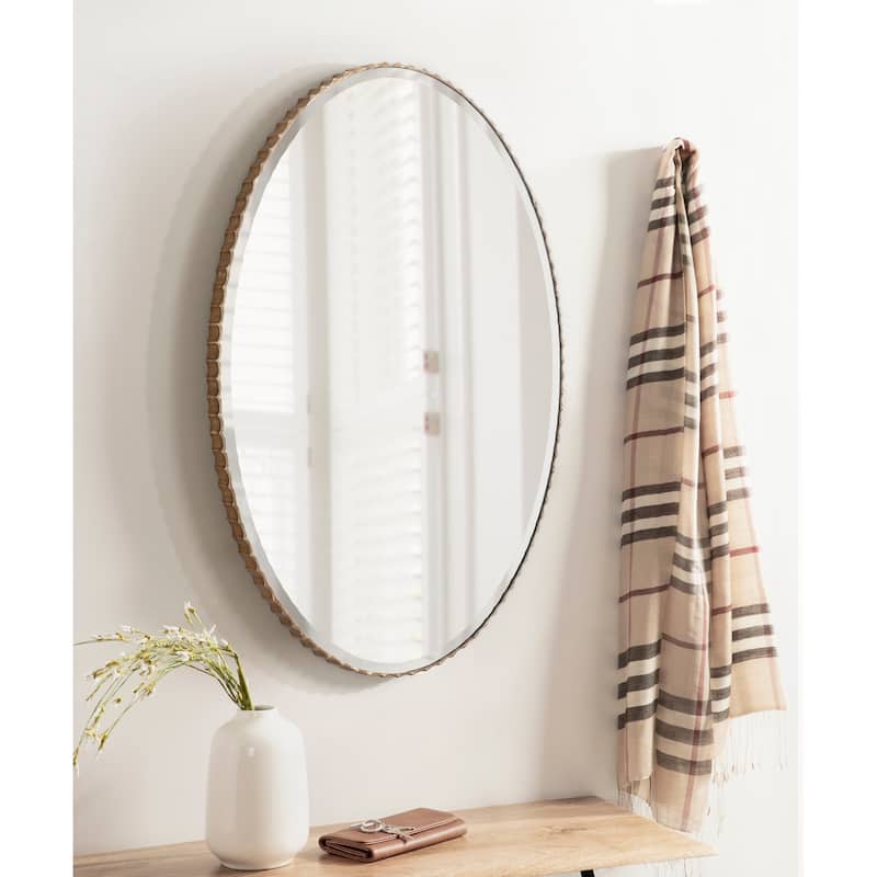 Kate and Laurel Elmora Fluted Oval Wall Mirror