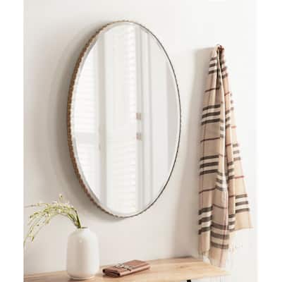 Kate and Laurel Elmora Fluted Oval Wall Mirror