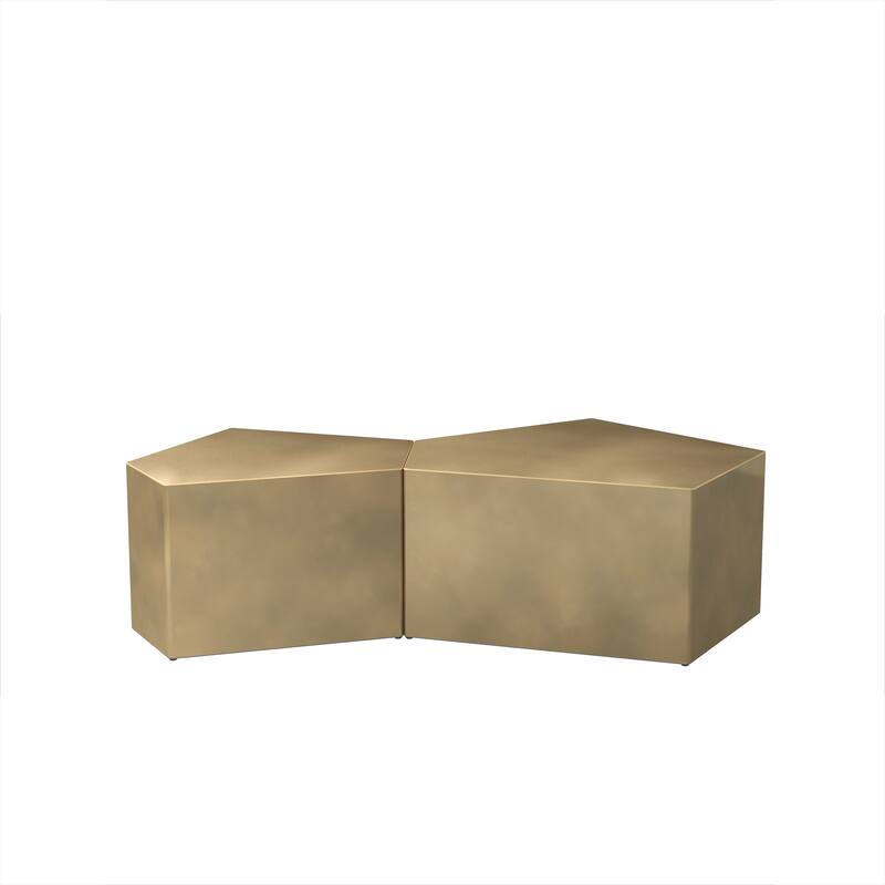 Set of 2 Side Table Nesting Table Gold End Table Center Table