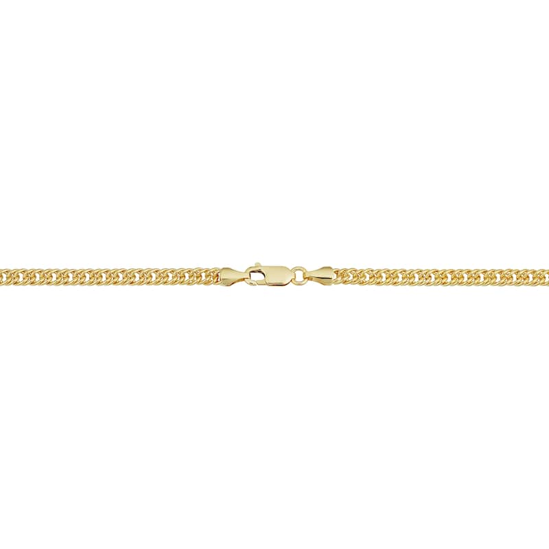 Solid 14k Yellow Gold Filled 4.3 mm Double Curb Link Chain Necklace For Men and Women
