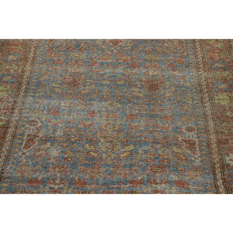 Hand Knotted Oriental 100% Wool Carpet Traditional Floral Navy Blue & Blues Mahal Area Rug - 6' 5'' X 4' 2''