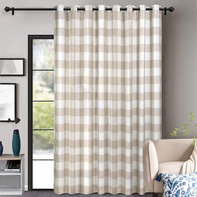 DriftAway Room Divider Curtain for Bedroom Patio Door Sliding Glass Door Curtains Buffalo Check Plaid - 108" Width X 96" Length