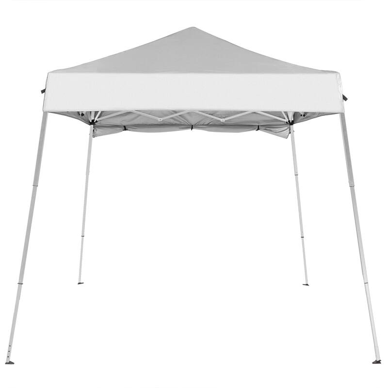 White Portable Pop-Up Waterproof Gazebo Canopy Tent with UV Protection and Carry Bag Included - 94.5” x 94.5” x 86.6” L x W x H