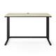 Logan 48" Modern Industrial Large Home Office Writing Desk With Thick Wood Top, Black Metal Legs, And Cable Management