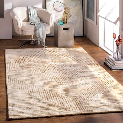 Fazeley Handmade Geometric Viscose Area Rug