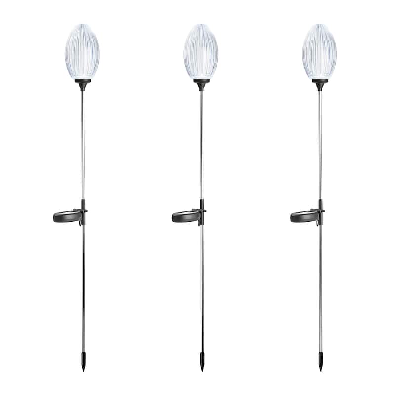 Glitzhome 36"H Set of 3 Flower/Angel Solar Garden Decorative Lights