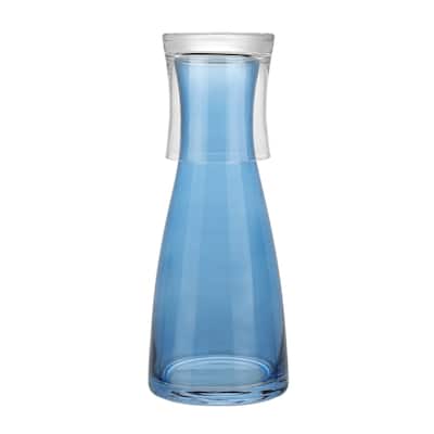 American Atelier Bedside Blue Water Carafe with Clear Tumbler - 33-Ounce Pitcher