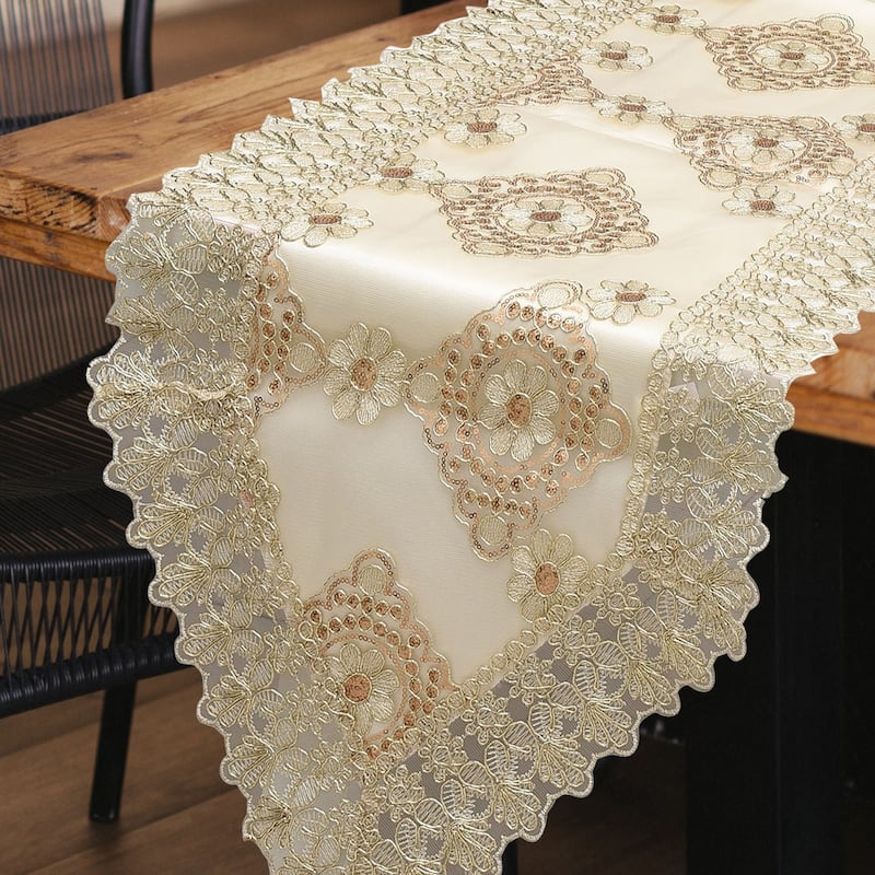 Shop LC Polyester Table Runner with Lace Mothers Day Gifts for Mom