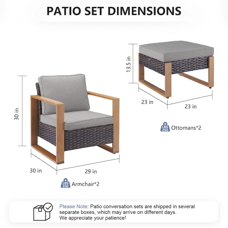 Pocassy Outdoor Patio Chairs Set for Garden Yards