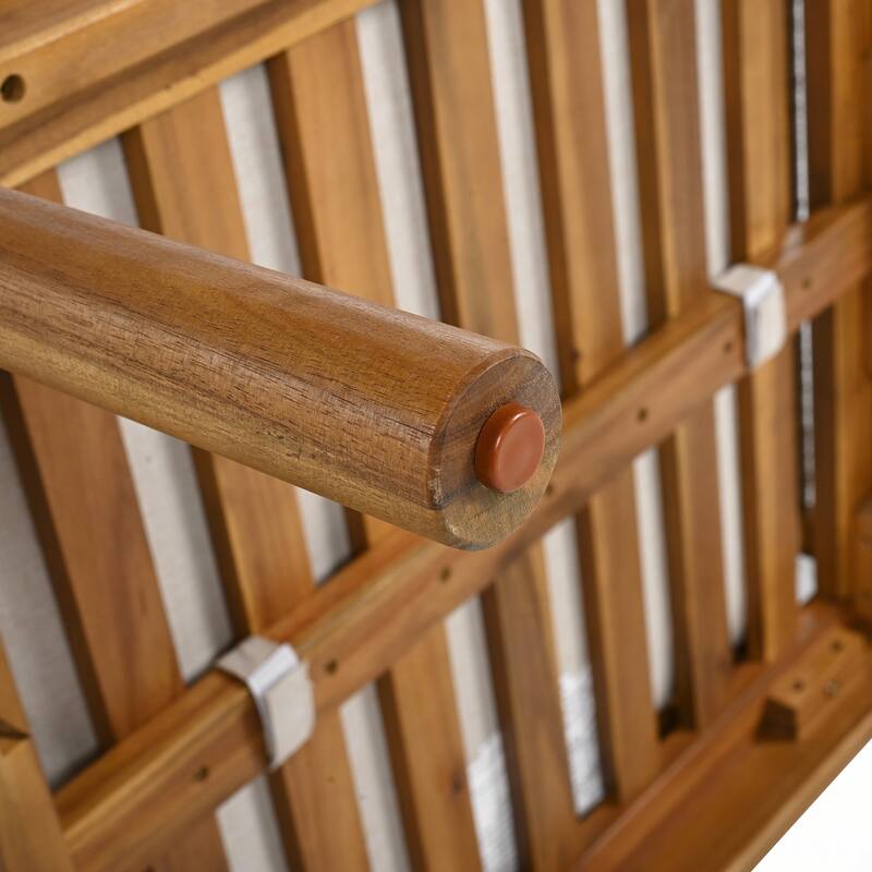 Outdoor Acacia Wood and Rope Club Chair with Cushions