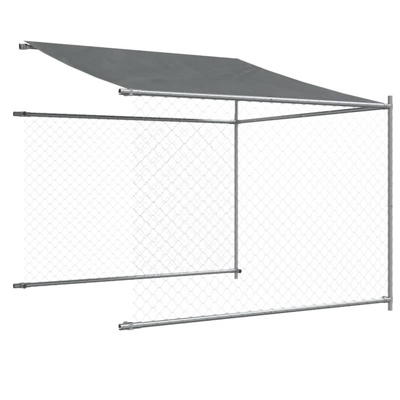 vidaXL Dog Cage Grey Galvanized Steel. Water-resistant Fabric Extra Large