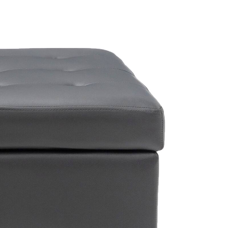 Modern Stylish Upholstered Storage Bench with Flip Top